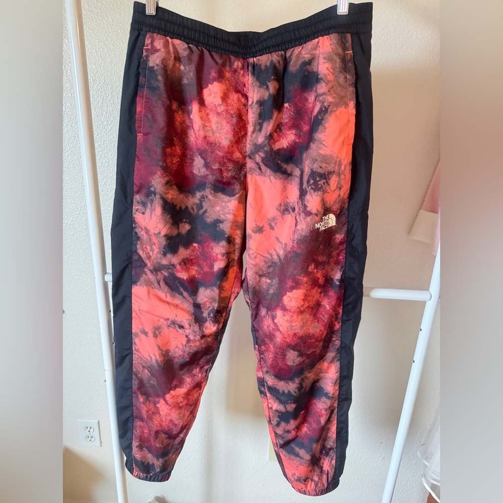 The North Face Red and Black Tie-Dye Joggers